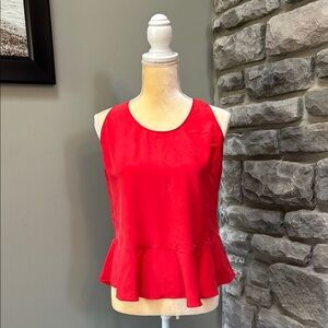 Joie, Orange Sleeveless Peplum Top, S